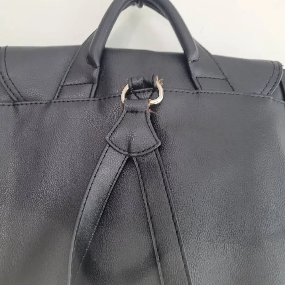 Faux leather backpack square shape alternative goth grunge alt minimalist modern
